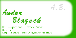 andor blazsek business card